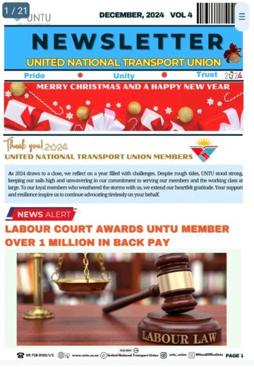 UNTU NEWSLETTER VOL 4- DECEMBER ISSUE