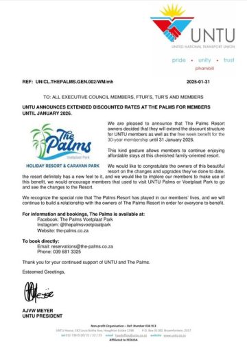 UNTU ANNOUNCES DISCOUNTED RATES AT THE PALMS FOR  MEMBERS UNTIL JANUARY 2026