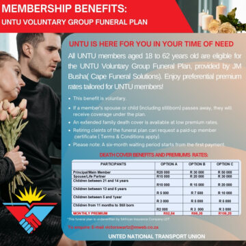 United National Transport Union Voluntary Group Funeral Plan.