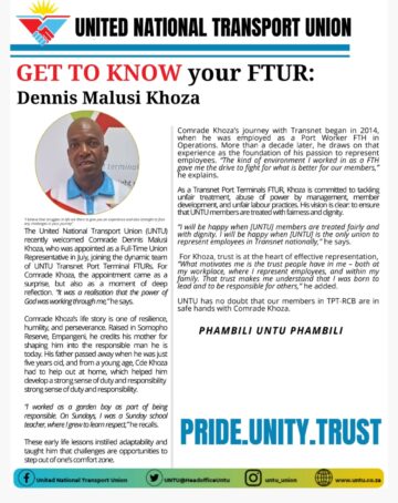 GET TO KNOW YOUR UNTU FTUR: DENNIS KHOZA
