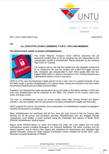 THE GOVERNMENT NEEDS TO PROTECT WHISTLEBLOWERS